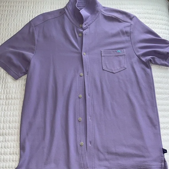 Tommy Bahama IslandZone® supima lavender button up shirt - Picture 1 of 5